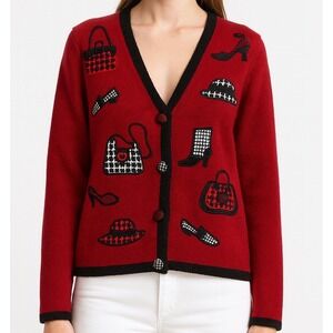 Christopher Banks Women's Sz Sm Holiday Purse  Button Up Preppy Christmas Winter